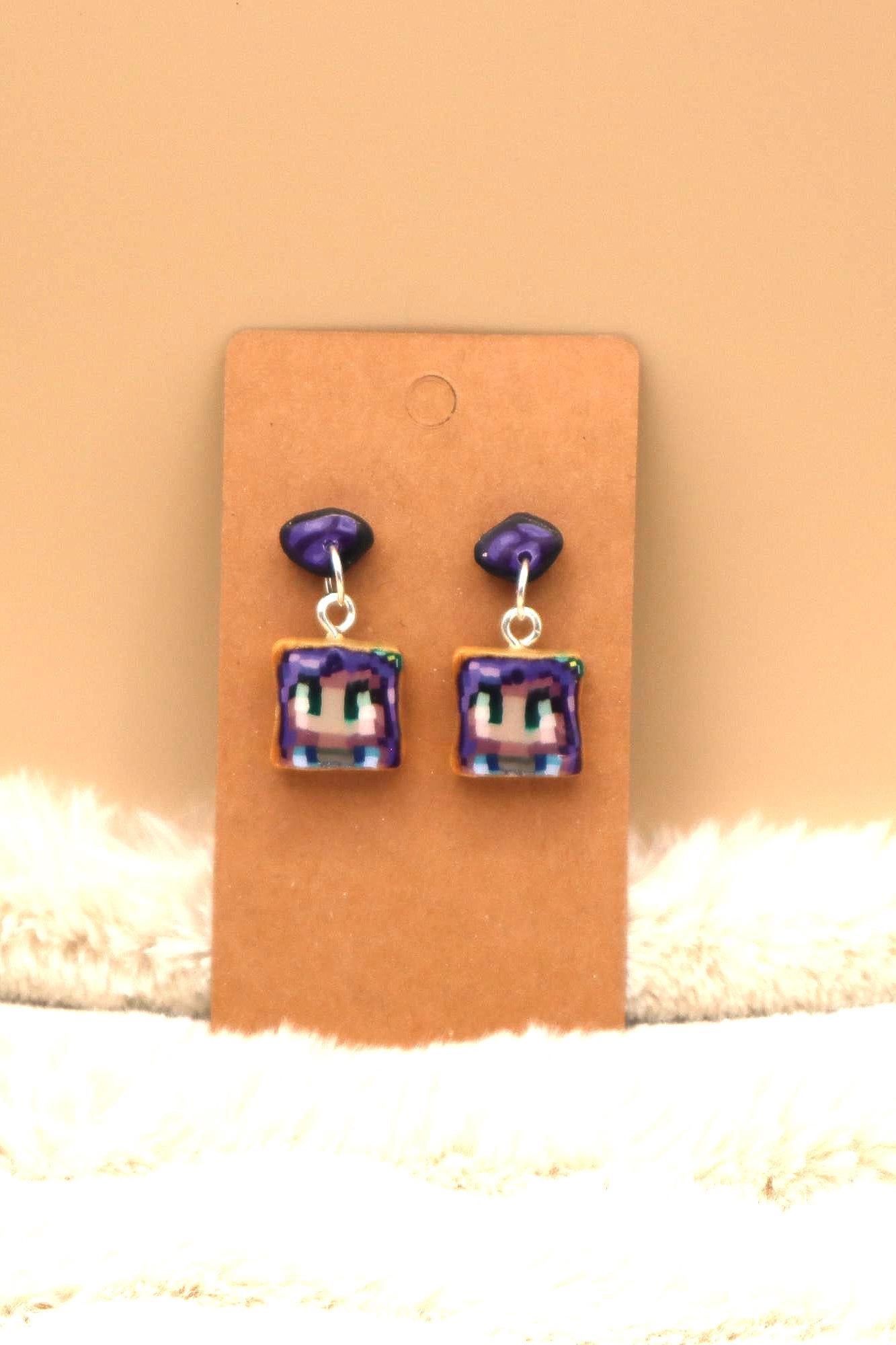 Stardew Abigail Amethyst Dangle Earrings