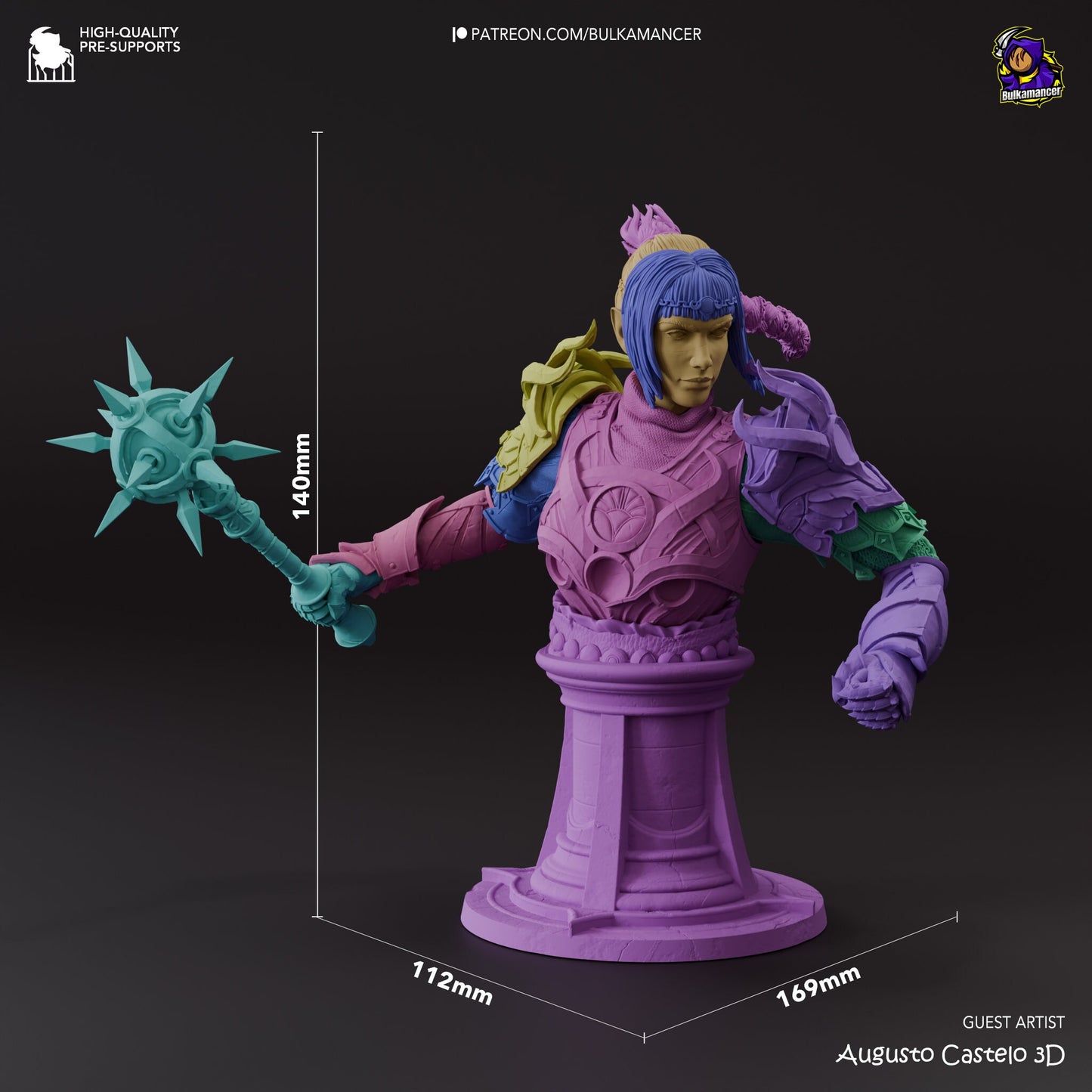 ShadowHeart Bust Baldur's Gate 3 | Unpainted SOME ASSEMBLY REQUIRED