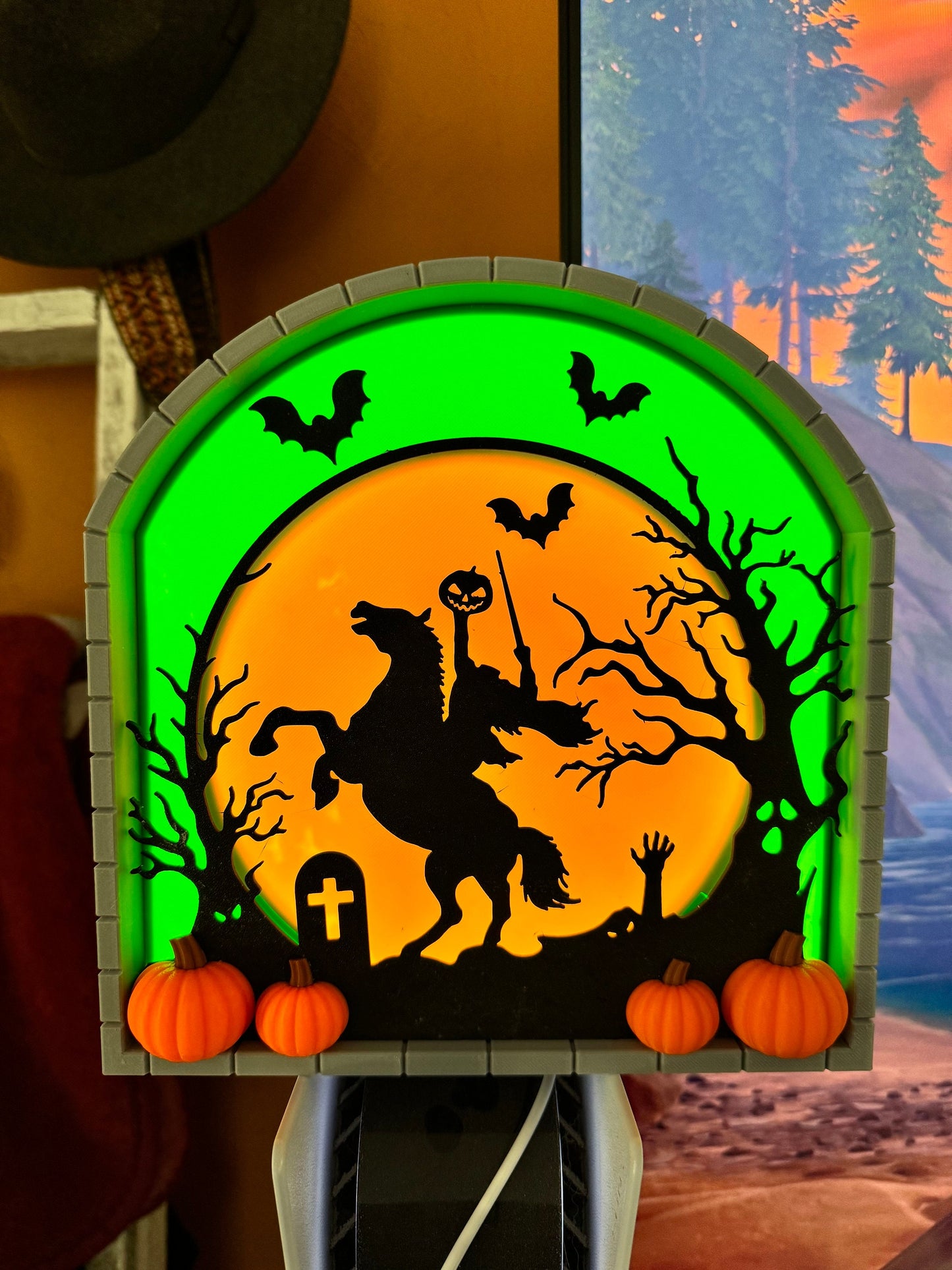 Headless Horseman Diorama Lamp | 3D Printed | PLA Filament