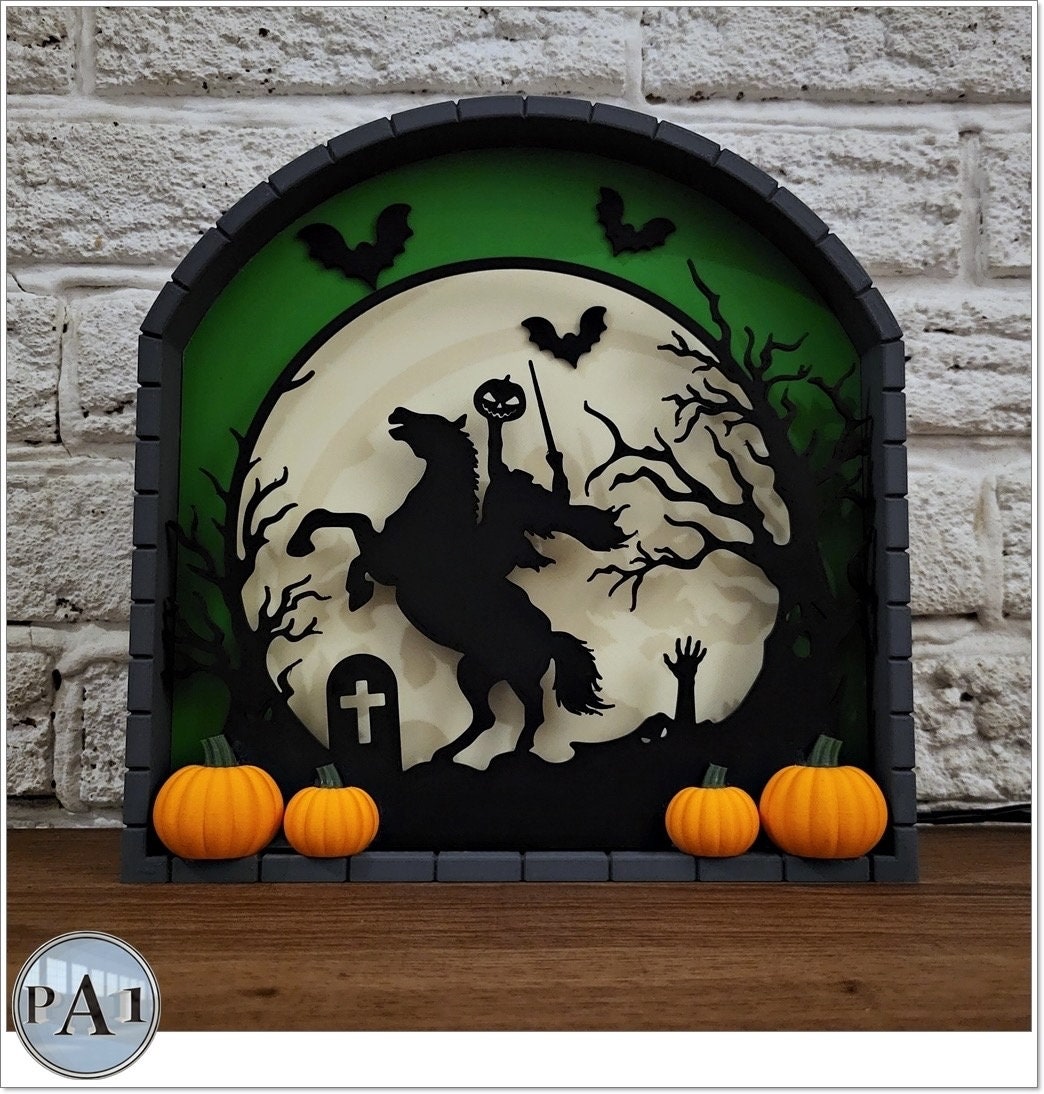 Headless Horseman Diorama Lamp | 3D Printed | PLA Filament