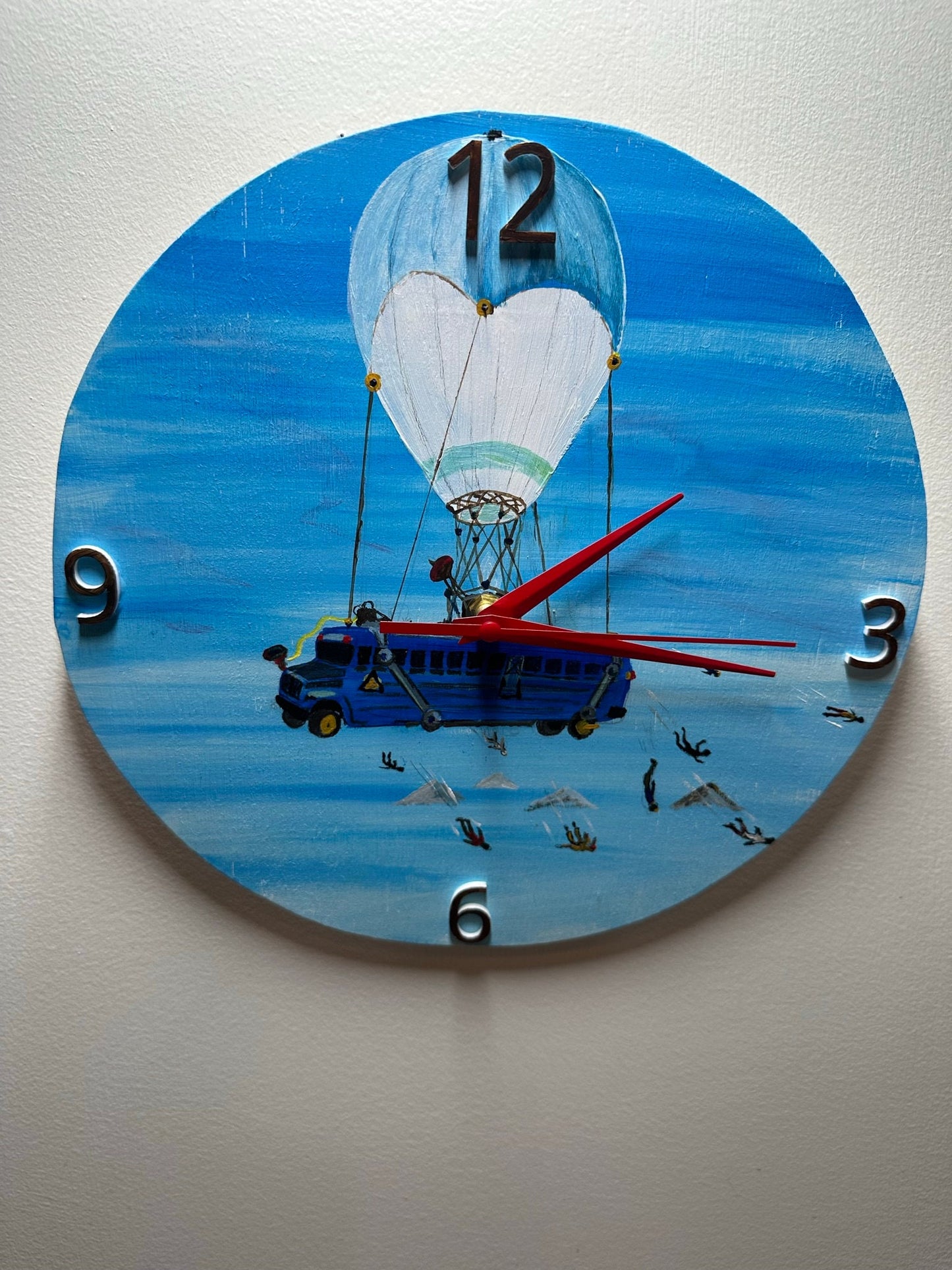 Fortnight Battle Bus Clock | Handmade Hand-painted