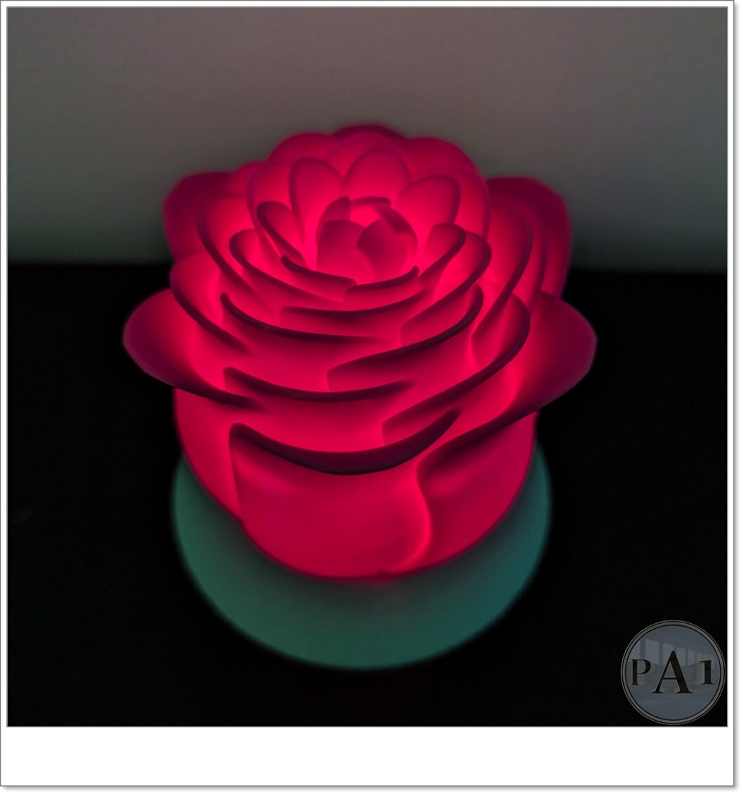 Illuminated Rose | 3D Printed | PLA Filament