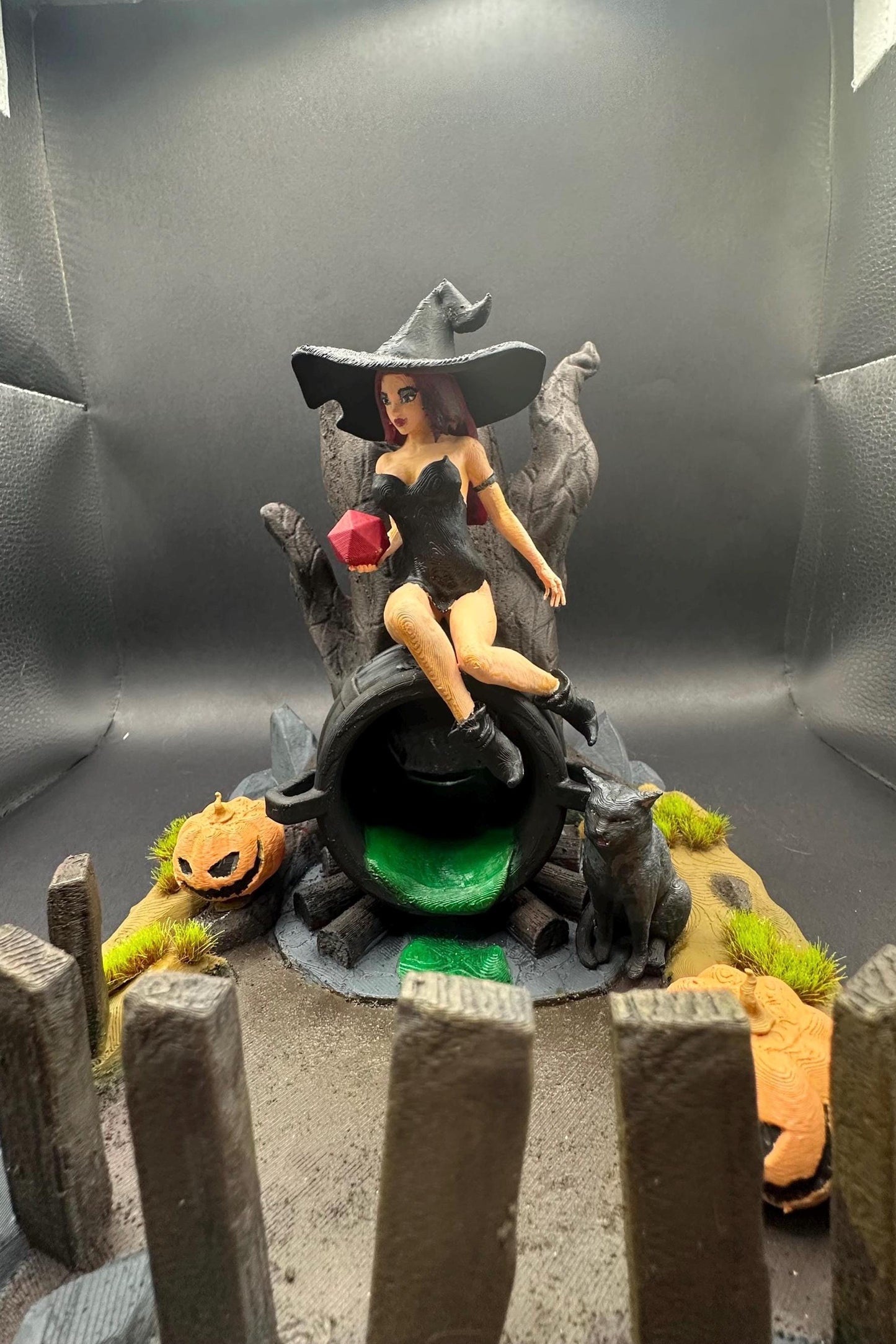 Forest Witch Dice Tower - Free Resin Dice Set Included! (dice colors vary)