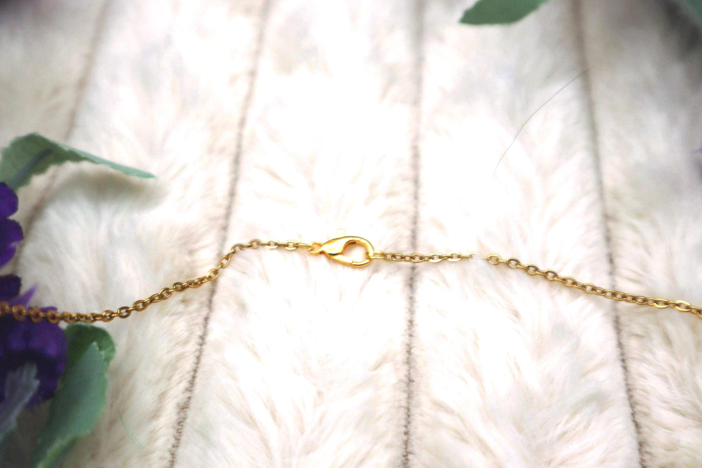 Handmade Handpainted Dandelion Pendant Necklace | Gold Plated Chain