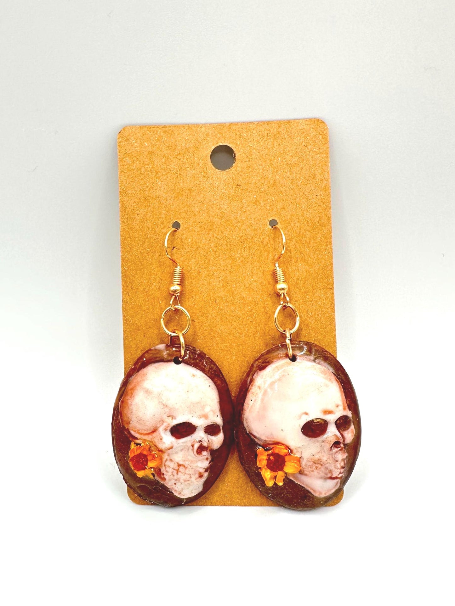 Floral Skull Earrings