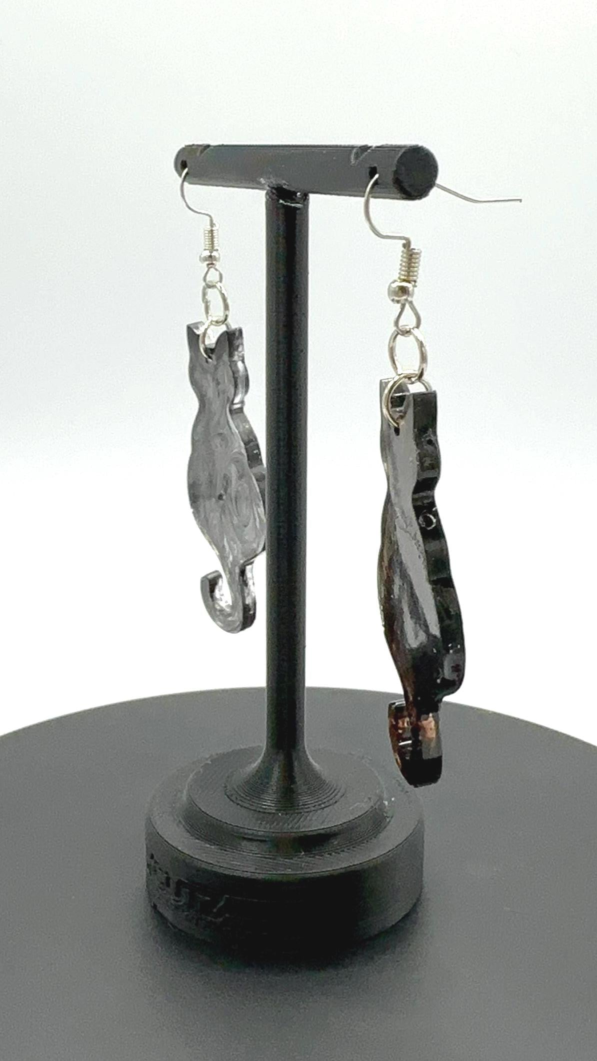 Black Cat Dangle Earrings