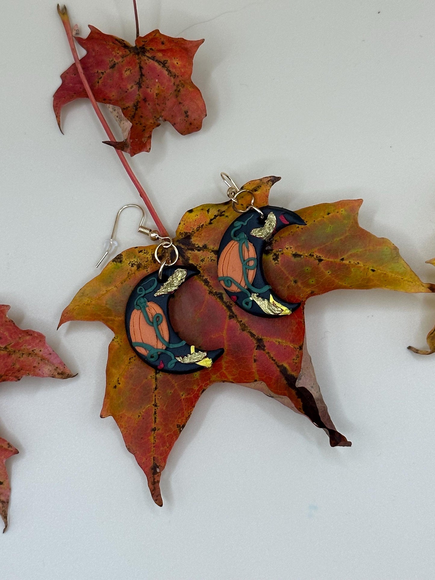 Pumpkin Spice Moon Earrings