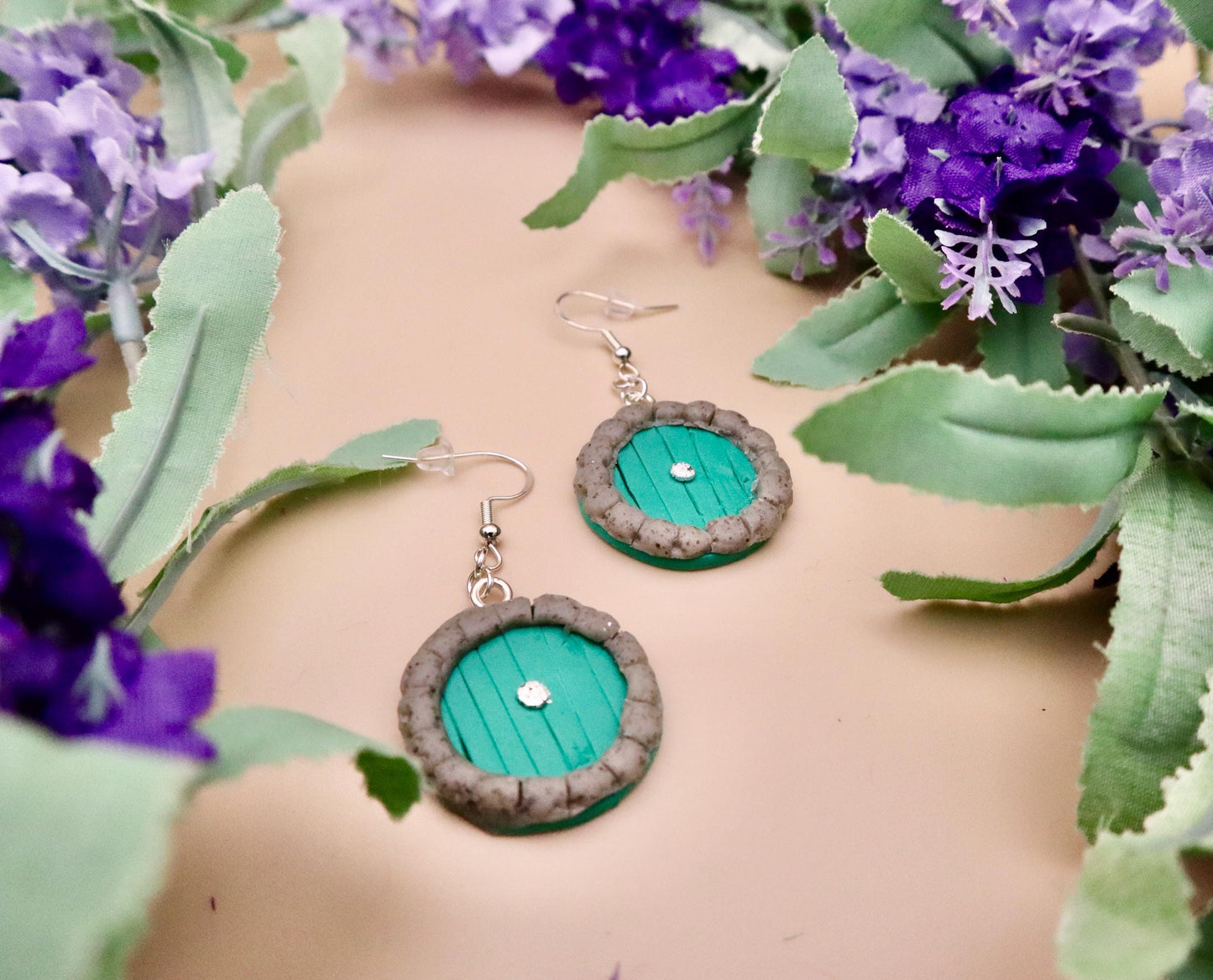 Halfling Hole Stone Door Dangle Earrings