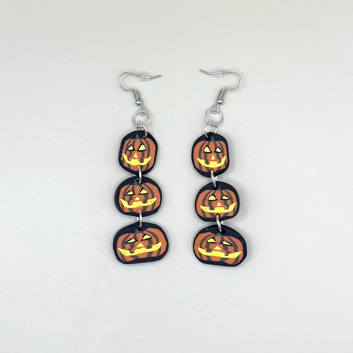 Stacked Jack-o-lanterns Dangle Earrings