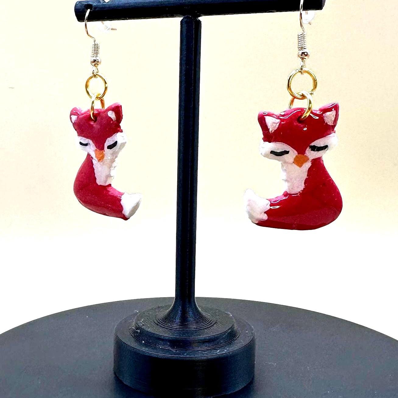 Red Fox Dangle Earrings