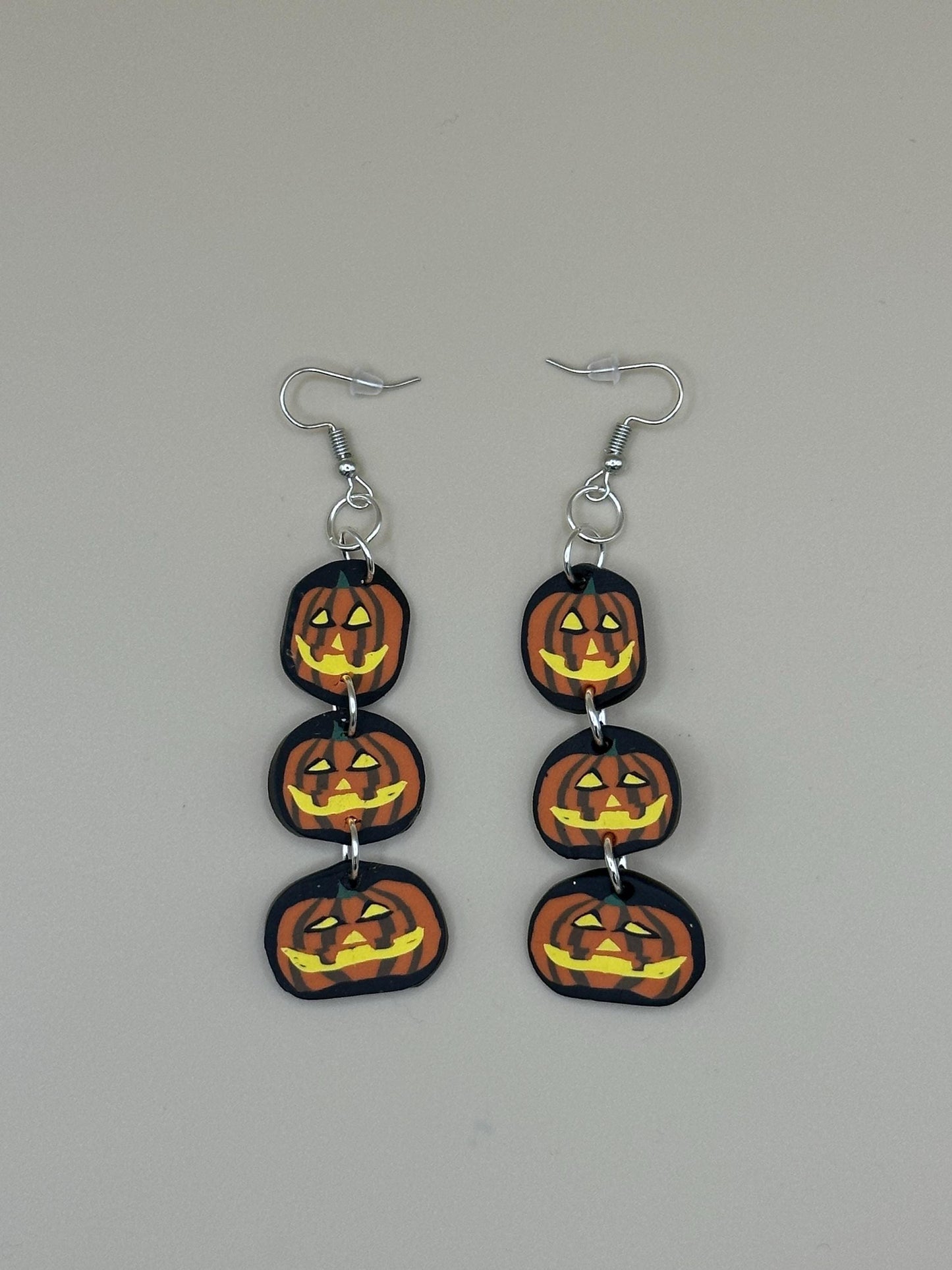 Stacked Jack-o-lanterns Dangle Earrings