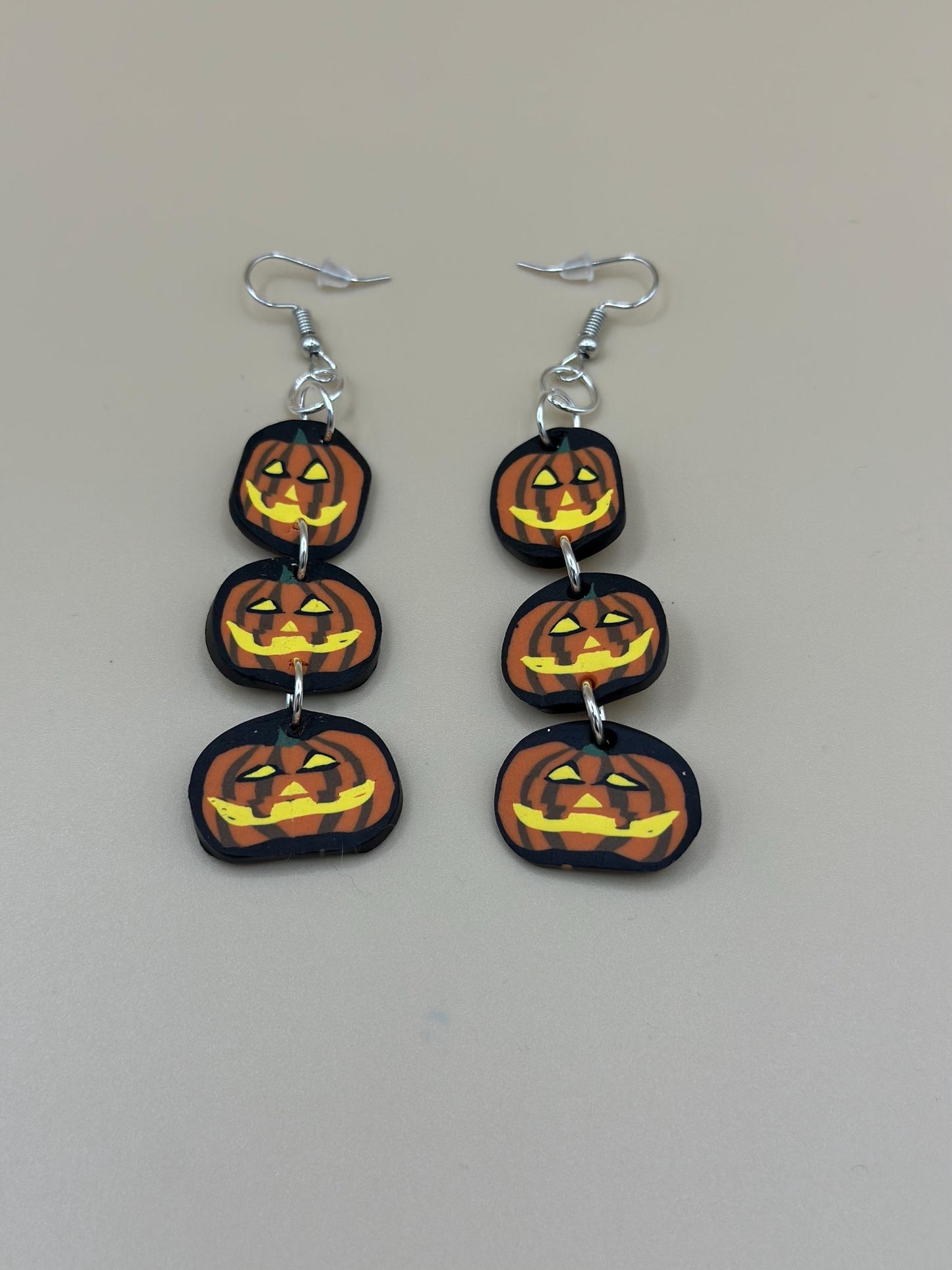 Stacked Jack-o-lanterns Dangle Earrings