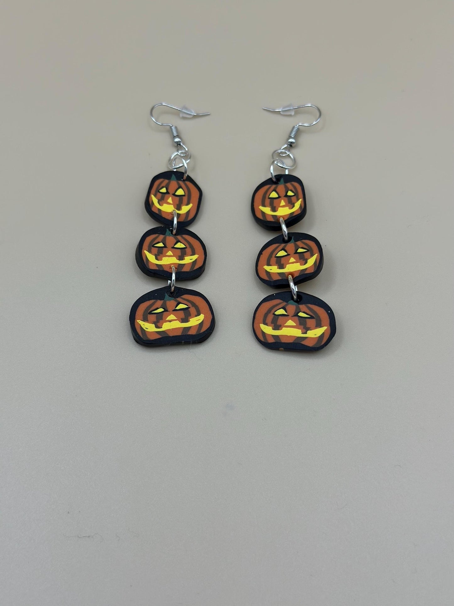 Stacked Jack-o-lanterns Dangle Earrings