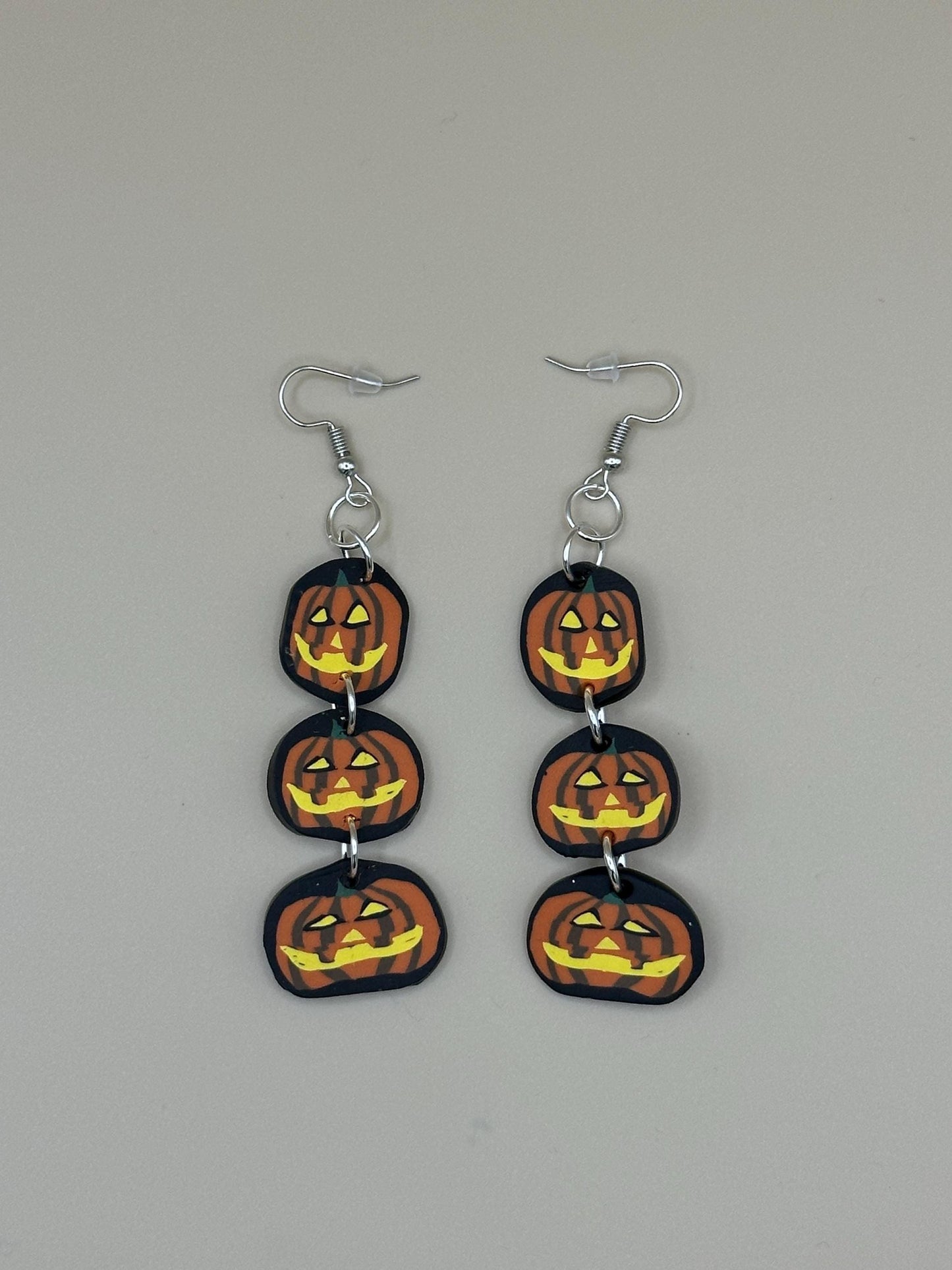 Stacked Jack-o-lanterns Dangle Earrings