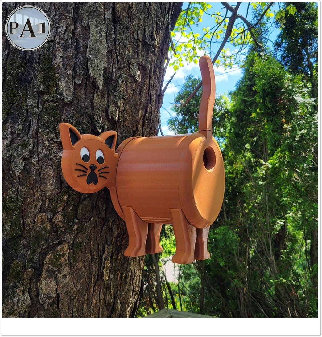 Goofy Cat Bum Birdhouse