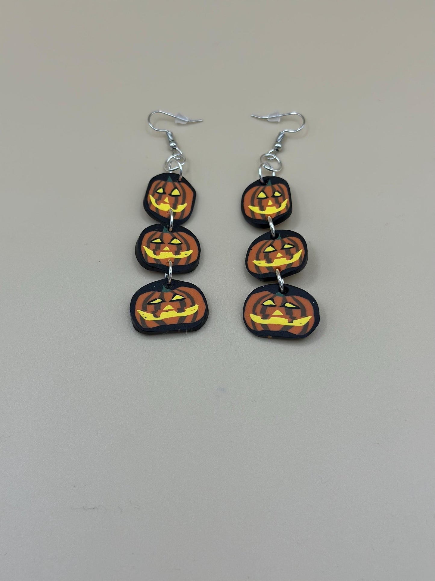 Stacked Jack-o-lanterns Dangle Earrings