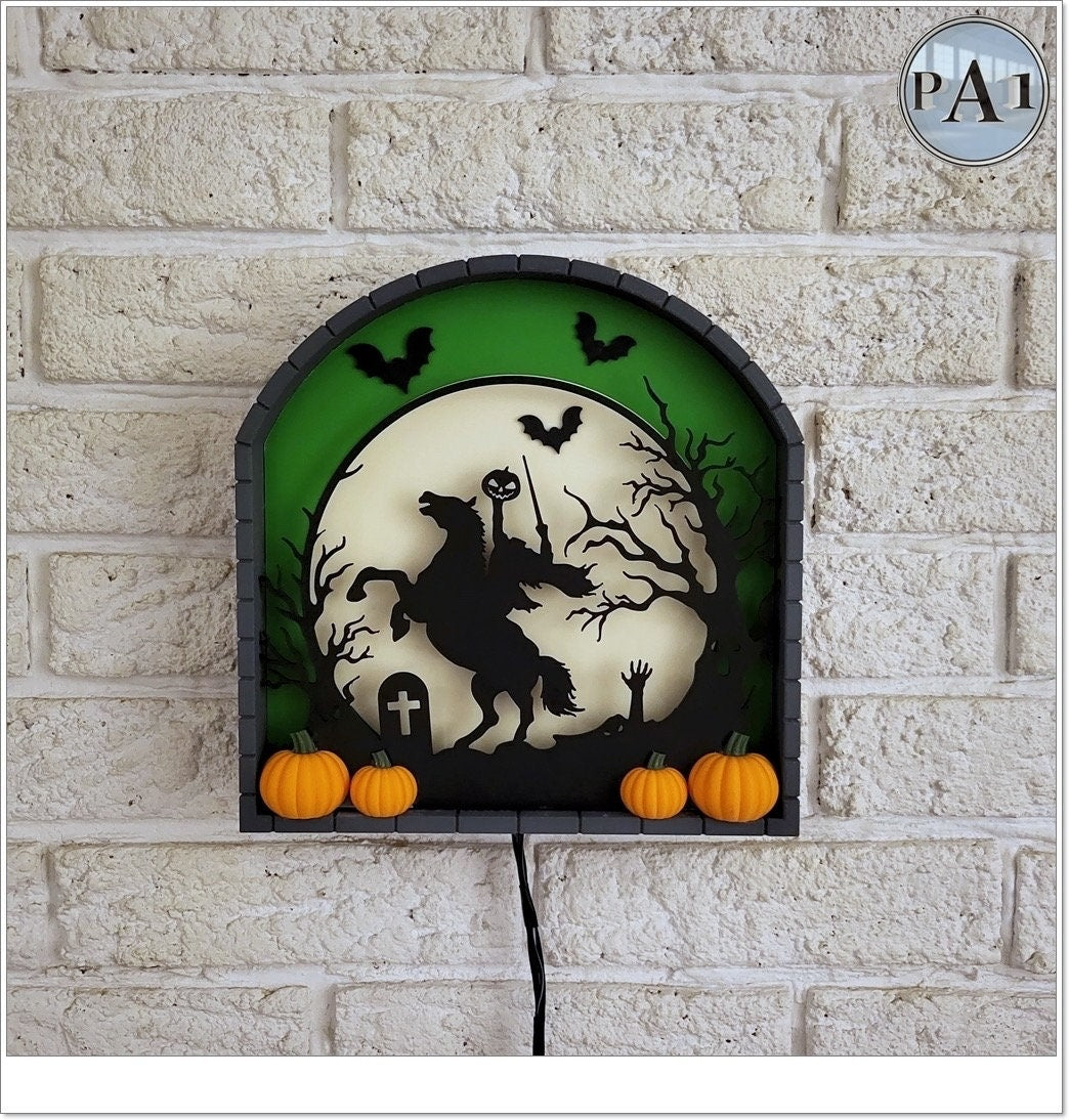Headless Horseman Diorama Lamp | 3D Printed | PLA Filament