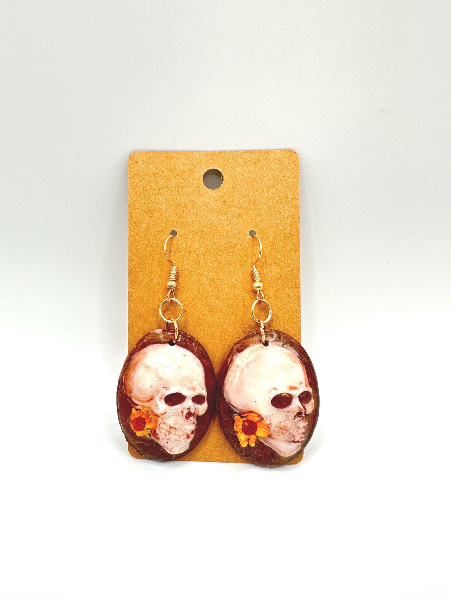 Floral Skull Earrings