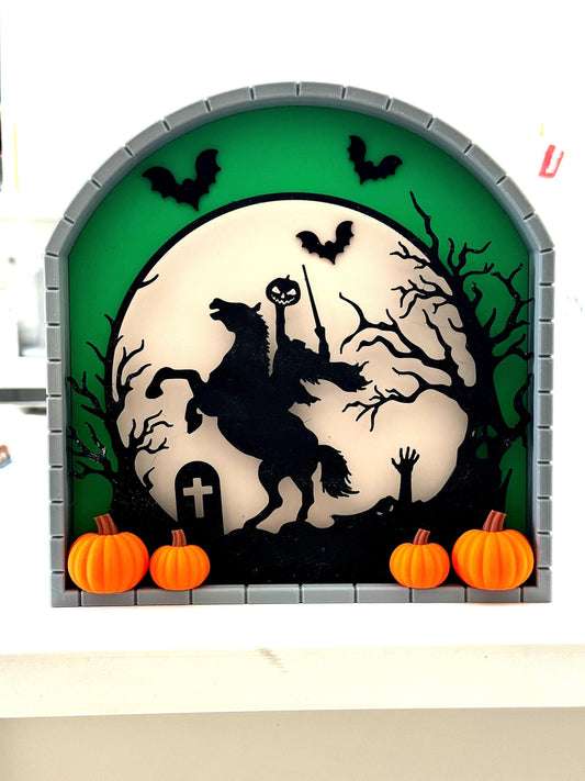 Headless Horseman Diorama Lamp | 3D Printed | PLA Filament