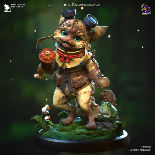 Palico Monster Hunter Figure | Cute Gamer Decor | Felyne Companion Toy | Video Game Desk Decor | Geek Gift for Monster Hunter Fans