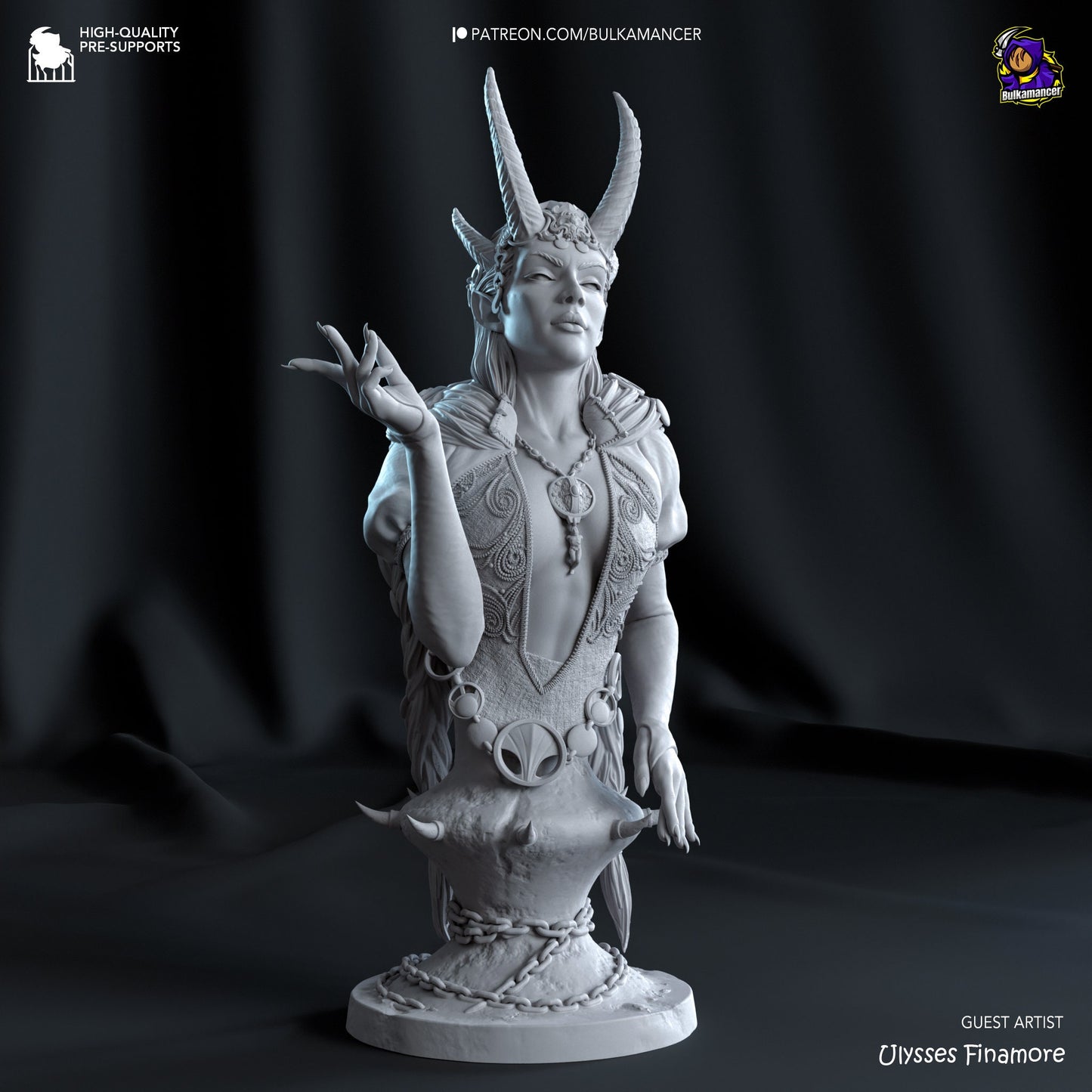 Mizora Bust: Baldur's Gate 3, 3D Printed Resin Figure (Unpainted)