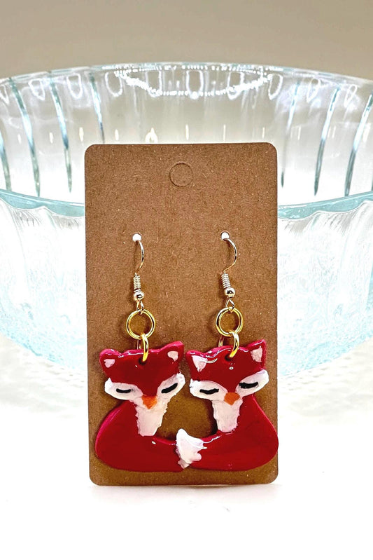 Red Fox Dangle Earrings
