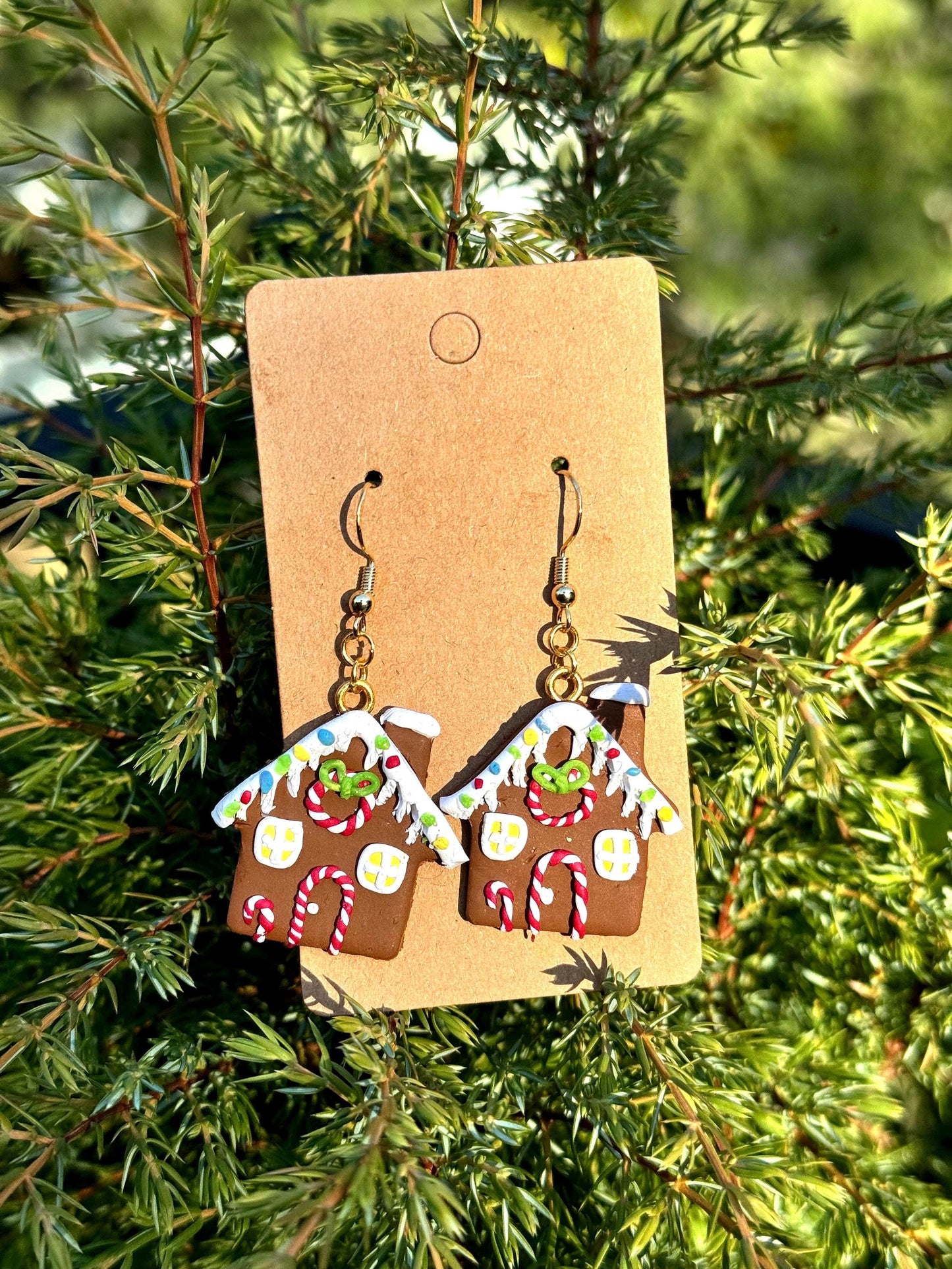Gingerbread House (2 windows) Dangle Earrings