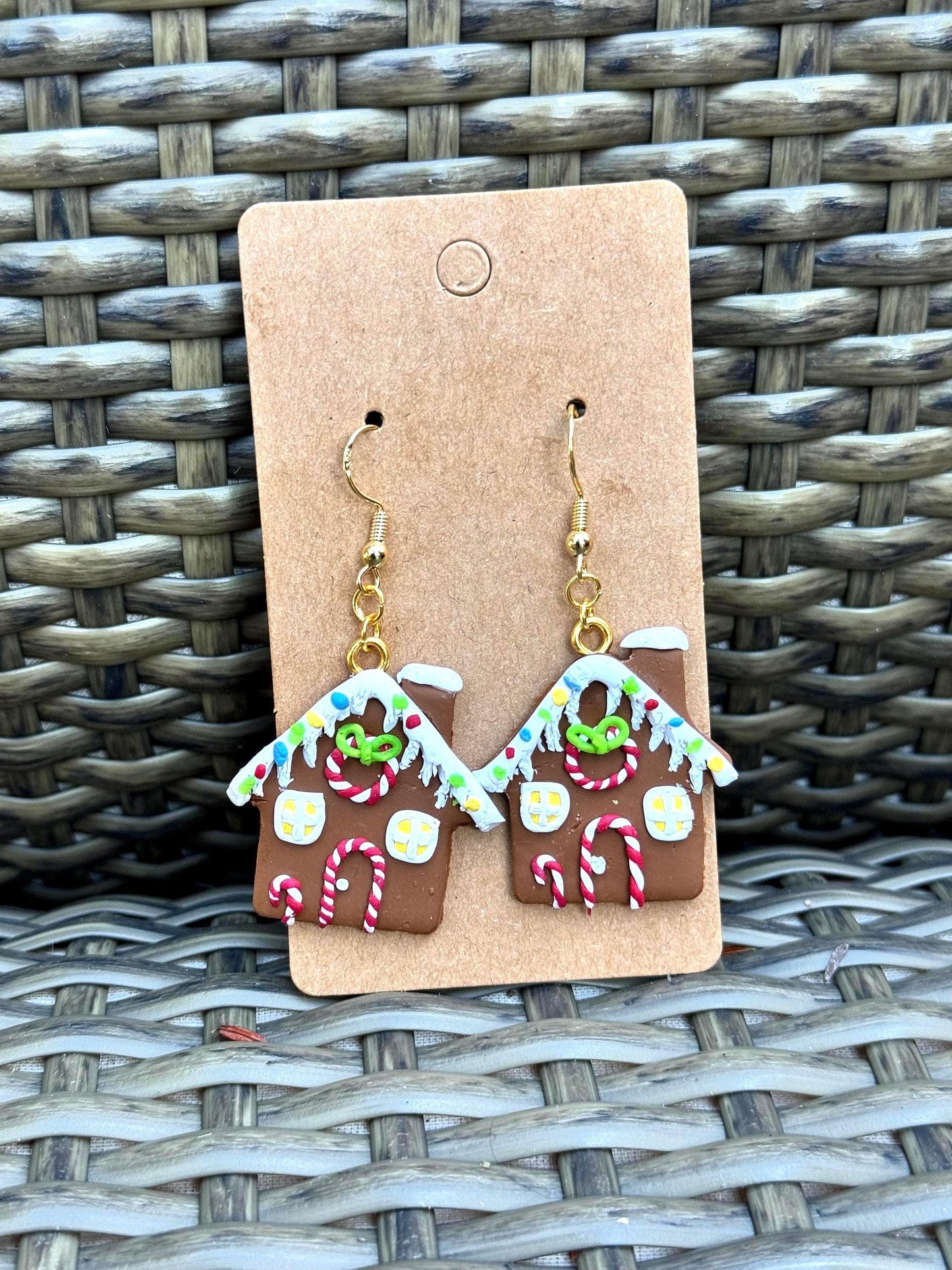 Gingerbread House (2 windows) Dangle Earrings