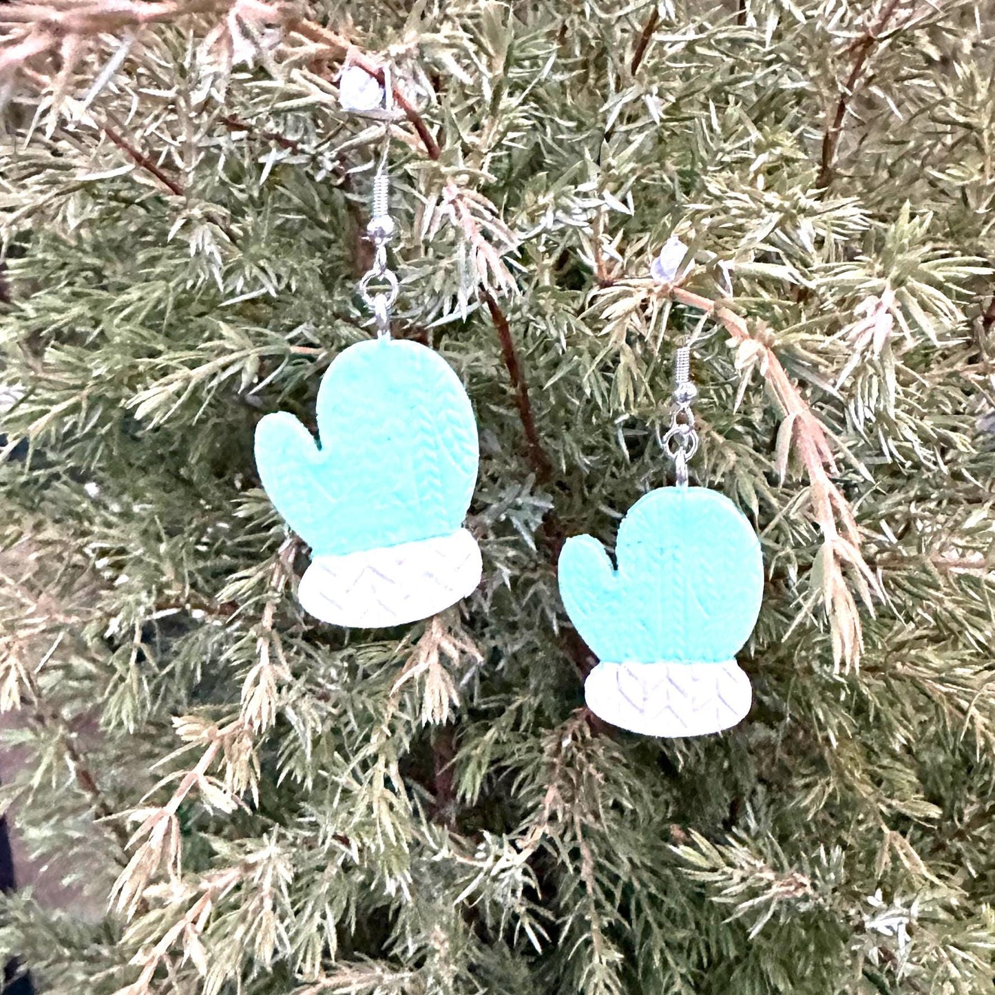 Knitted Mittens Dangle Earrings