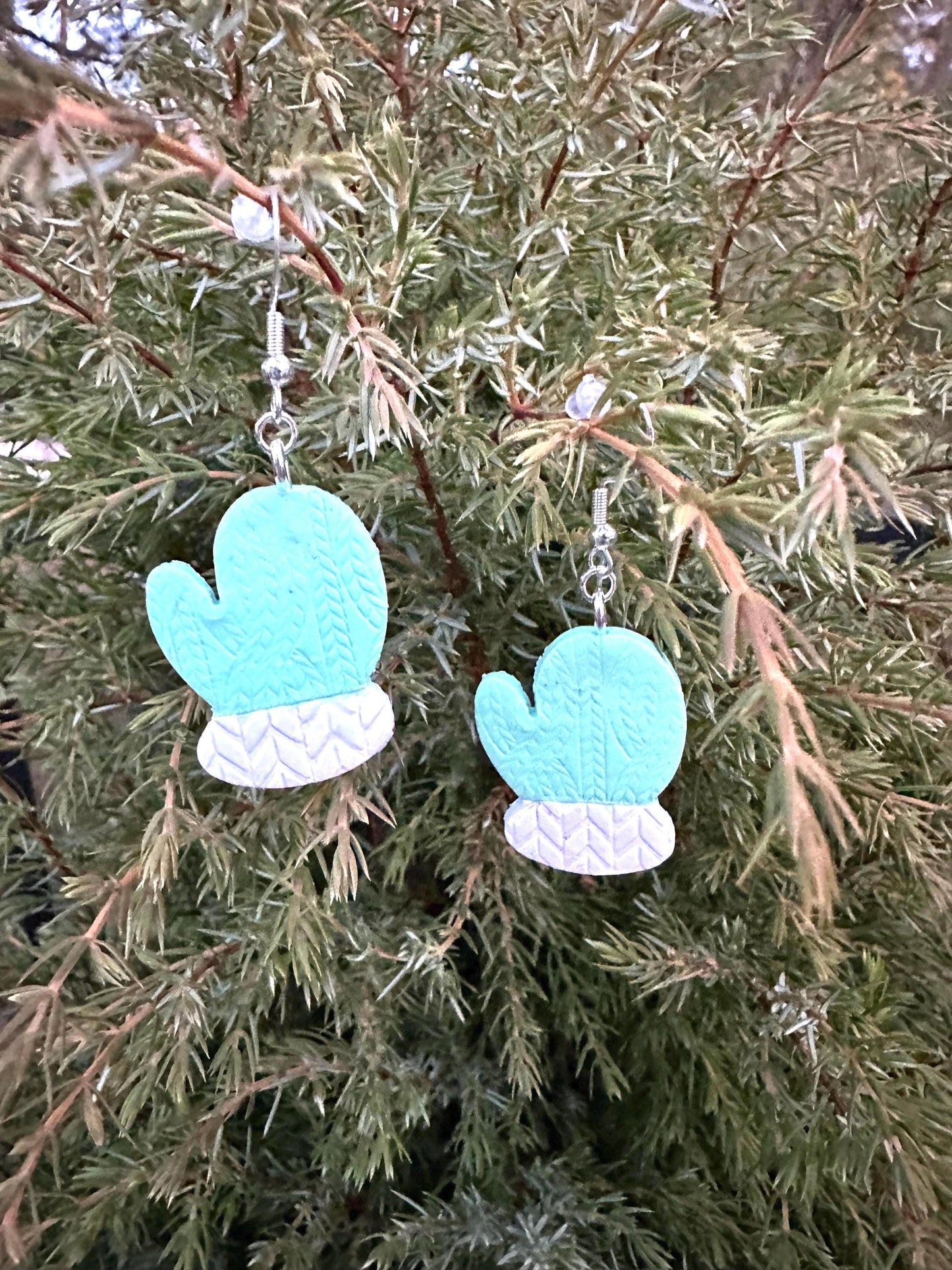 Knitted Mittens Dangle Earrings