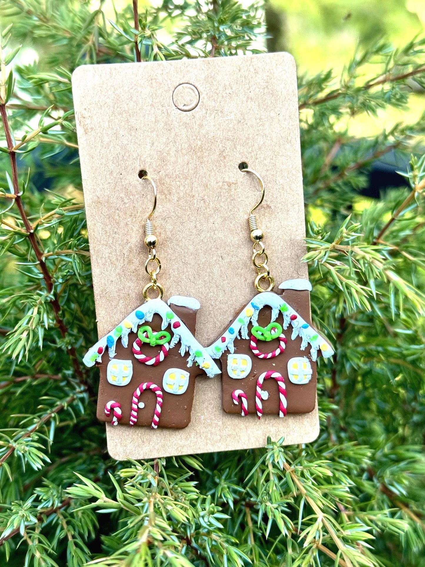 Gingerbread House (2 windows) Dangle Earrings