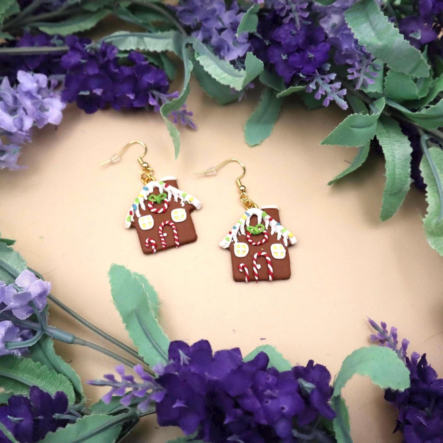 Gingerbread House (2 windows) Dangle Earrings
