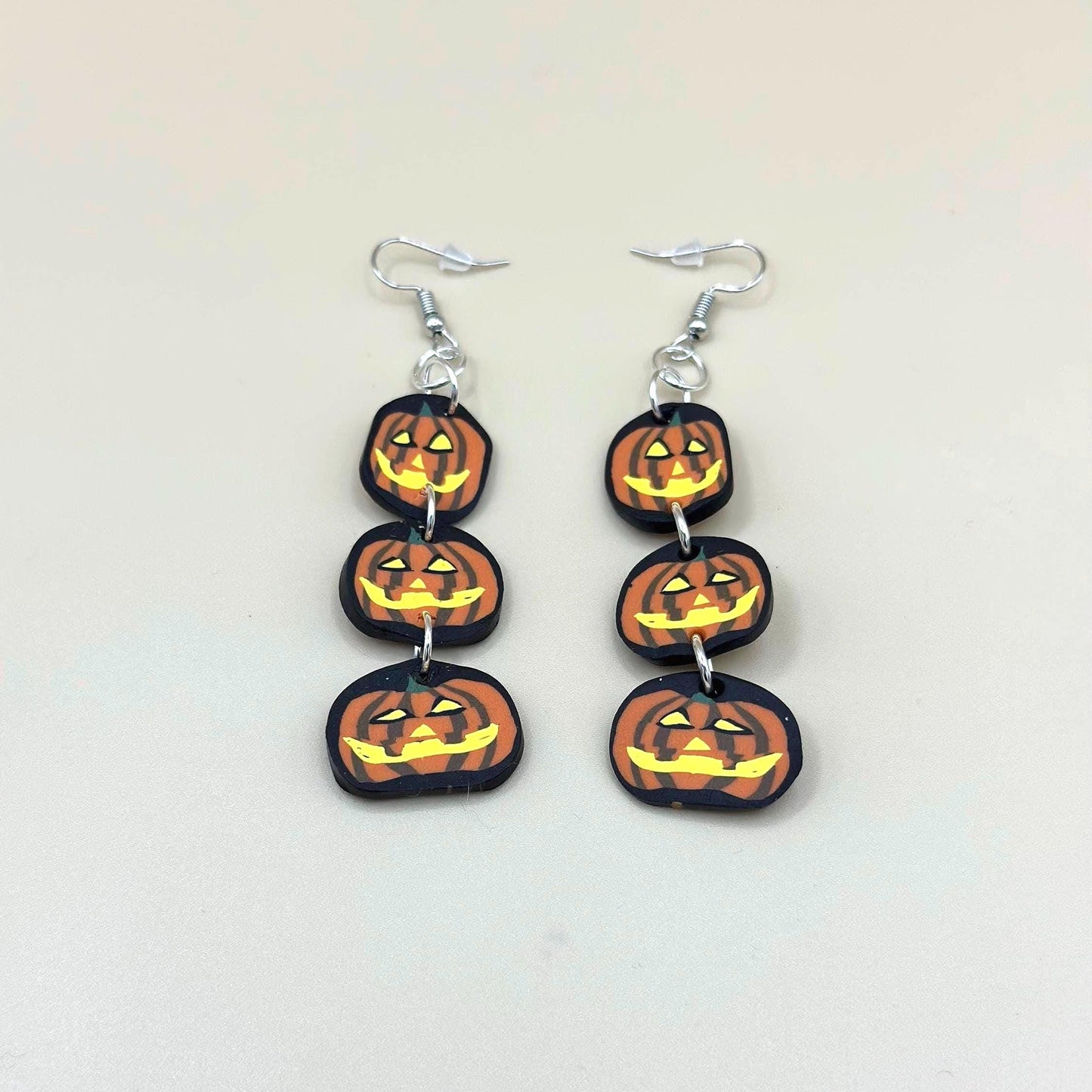 Stacked Jack-o-lanterns Dangle Earrings