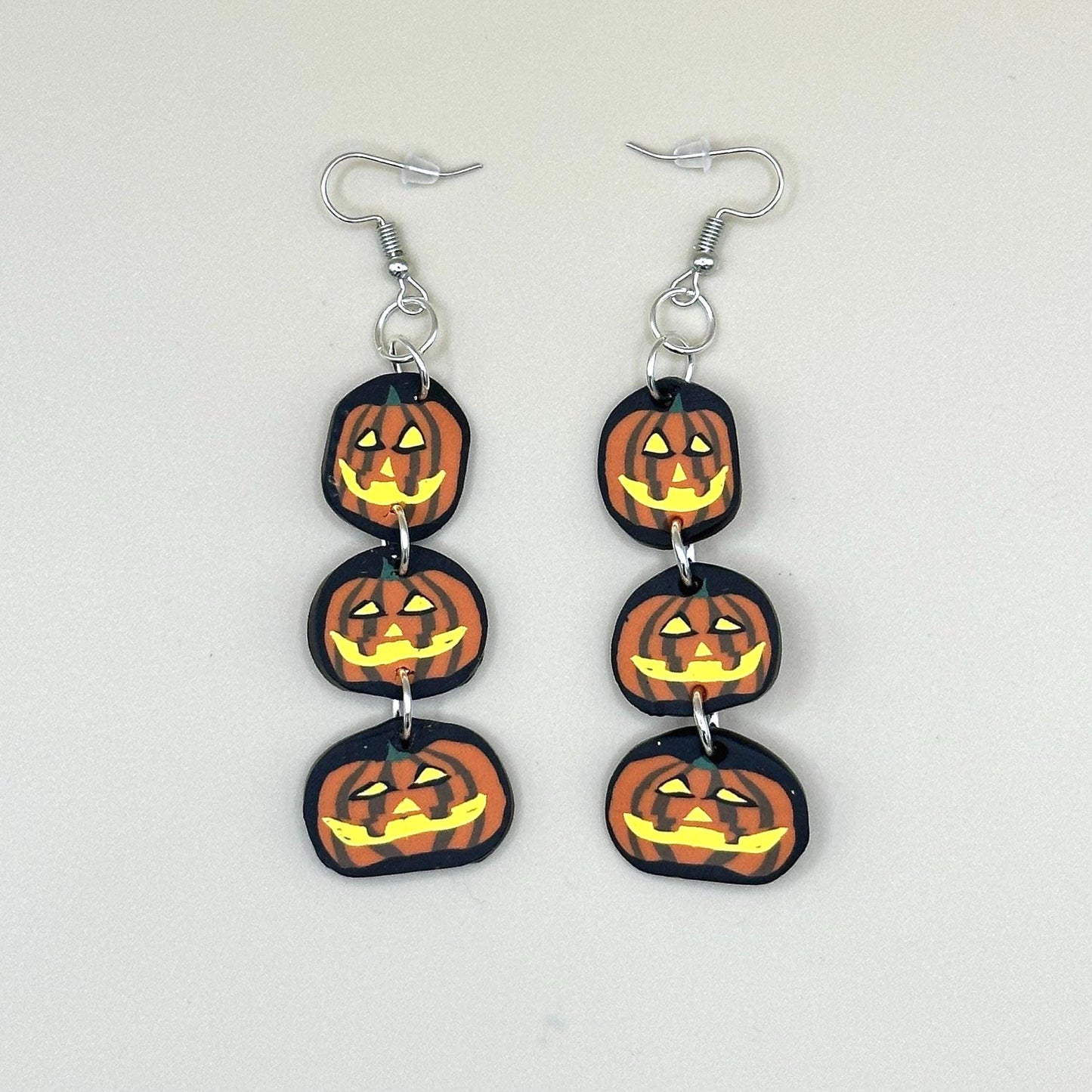 Stacked Jack-o-lanterns Dangle Earrings