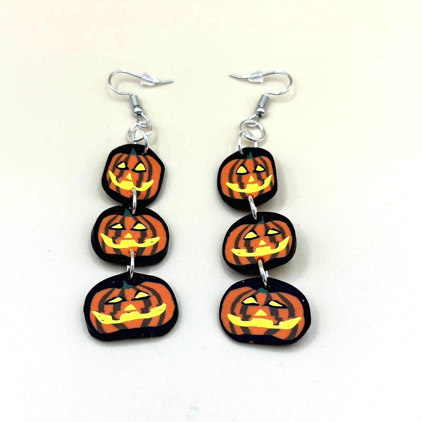 Stacked Jack-o-lanterns Dangle Earrings