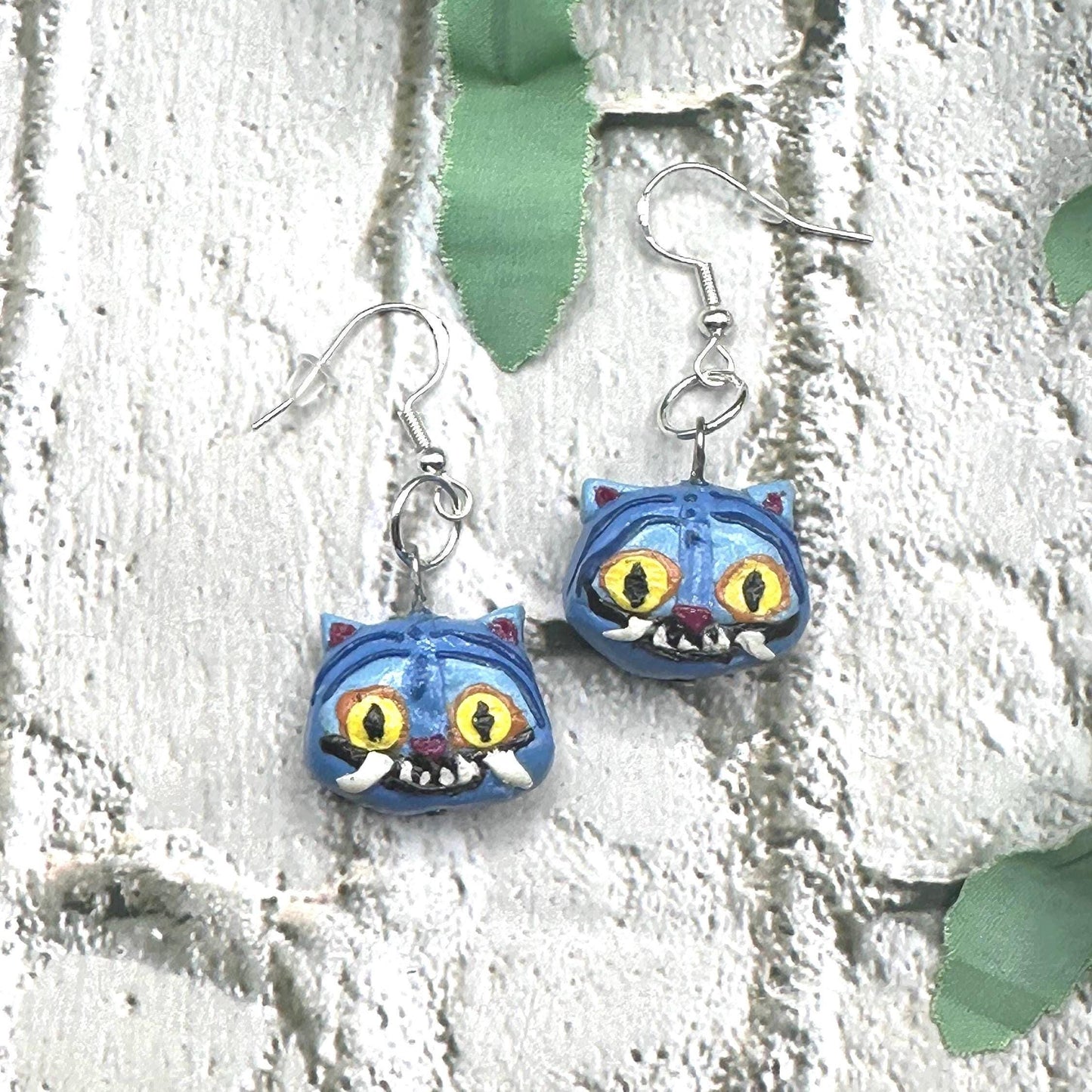Handmade Derpy Tiger Kpop Demon Hunter Earrings | Cute Polymer Clay Earrings | Handmade Kpop Jewelry | Kawaii Gift for Fans | Clay Dangles