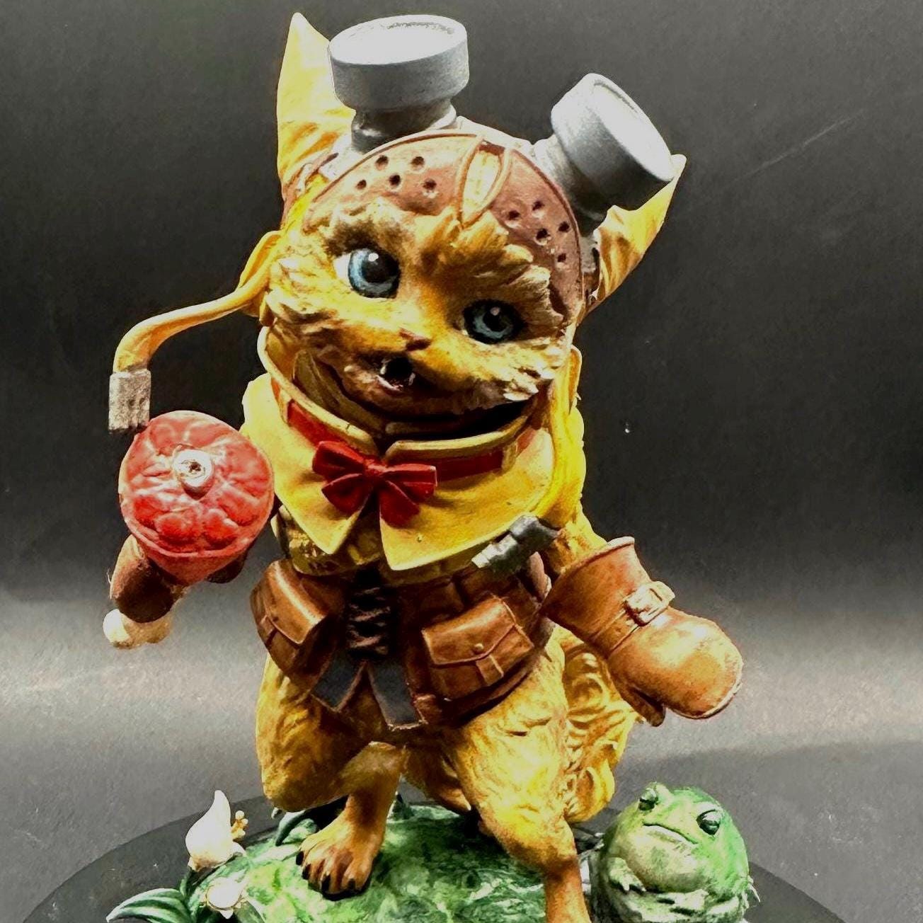 Palico Monster Hunter Figure: Gamer Desk Decor, Felyne Companion Toy