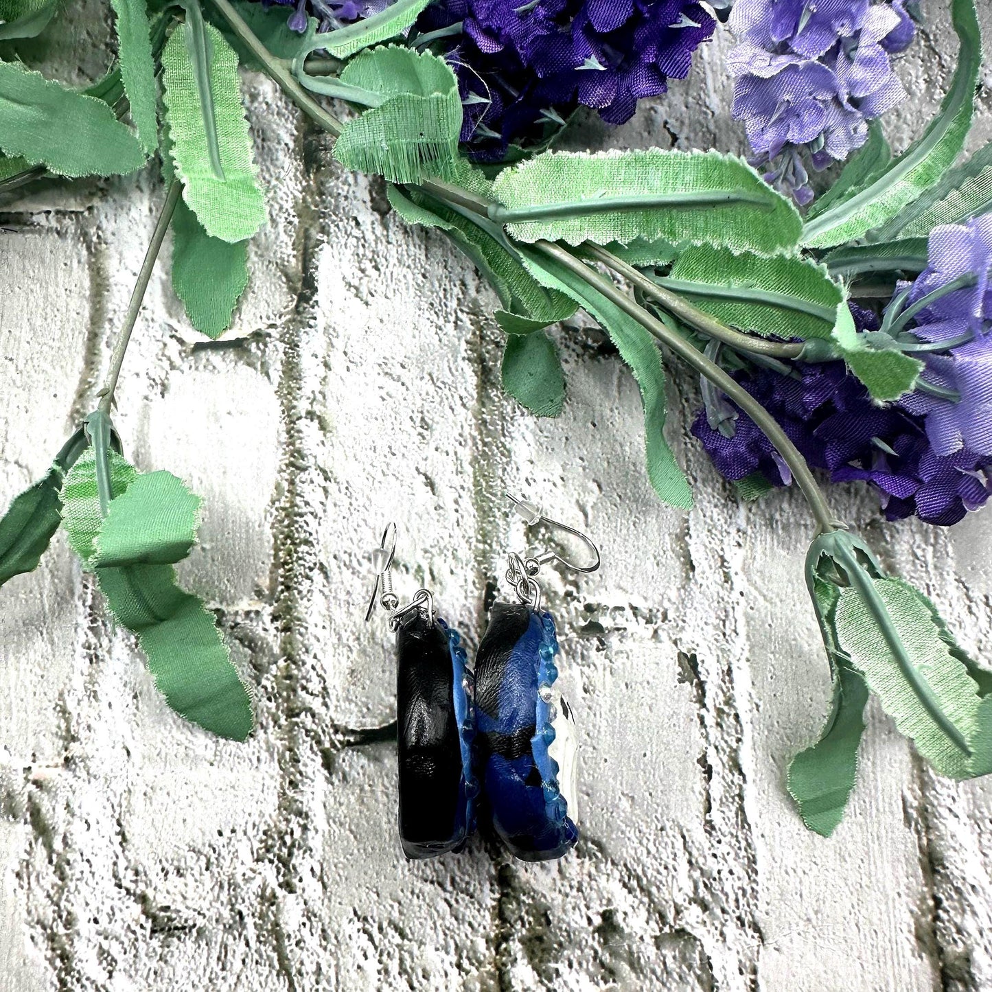 Ghost on Moon Earrings – Handmade Polymer Clay Halloween Jewelry