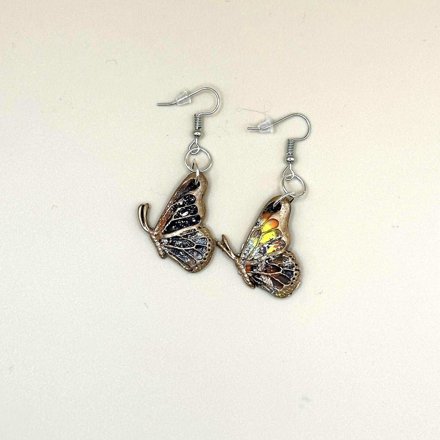 Multicolored Closed Wing Butterfly Earrings