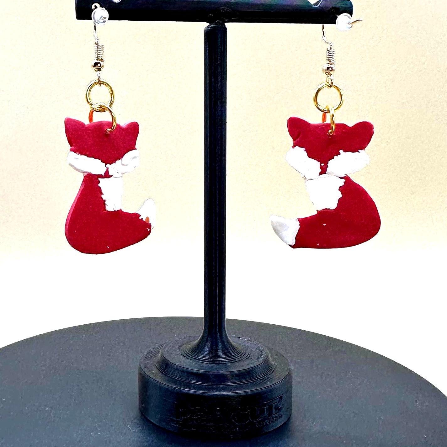 Red Fox Dangle Earrings