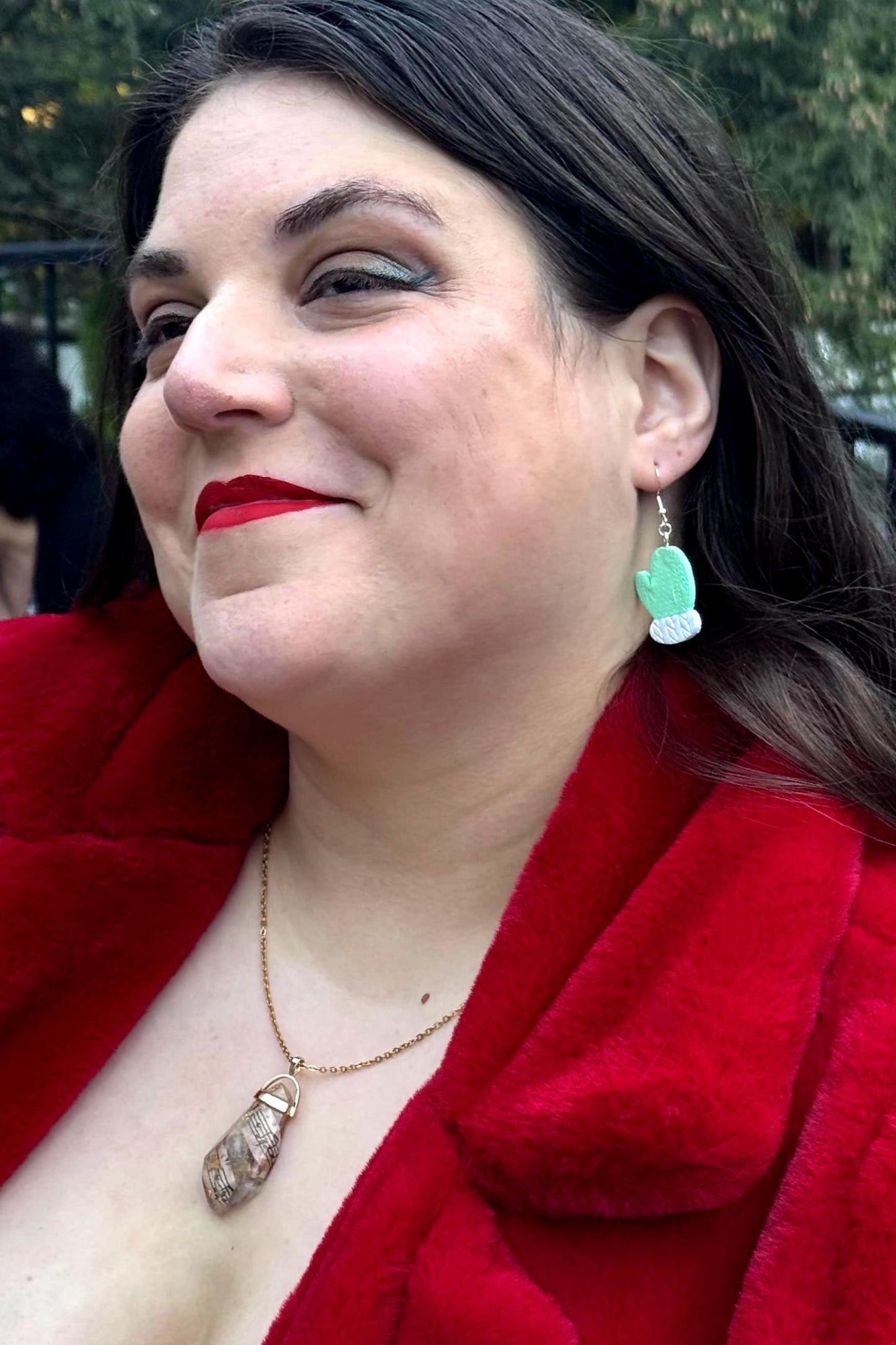 Knitted Mittens Dangle Earrings