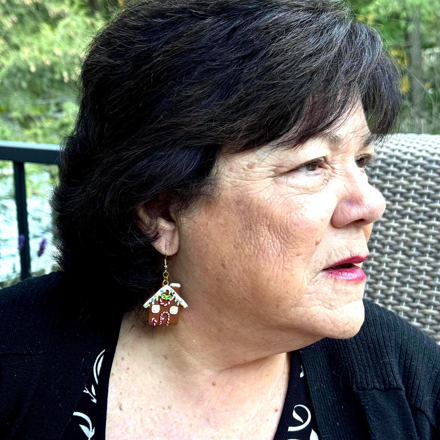 Gingerbread House (2 windows) Dangle Earrings