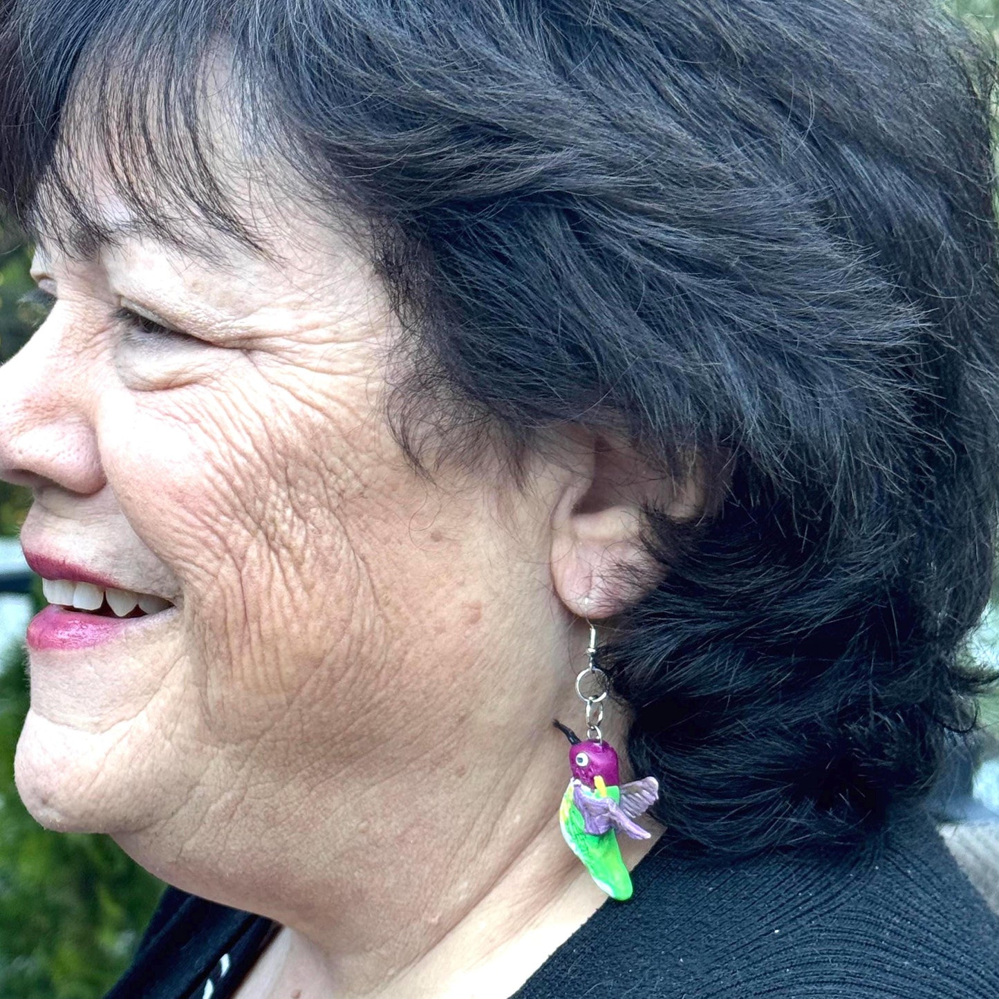 Handmade Hummingbird Polymer Clay earrings